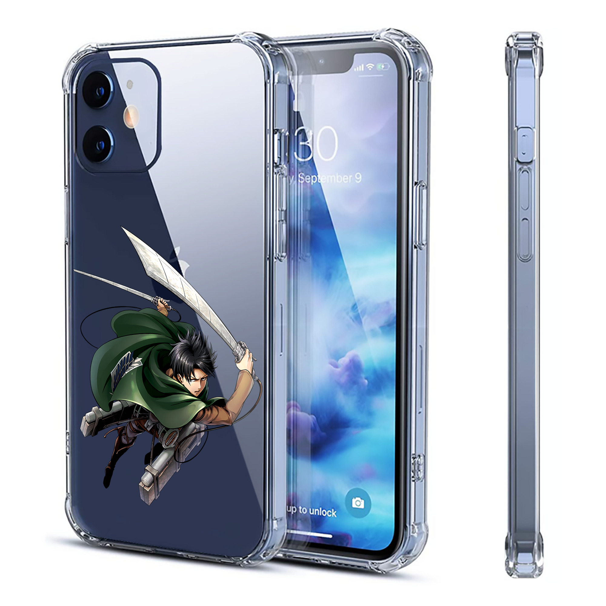 （画像用） 進撃の巨人 リヴァイ·アッカーマン Attack on Titan Levi Ackerman 【iPhone 12シリーズ対応】透明スマホケース（クリアソフトケース）
